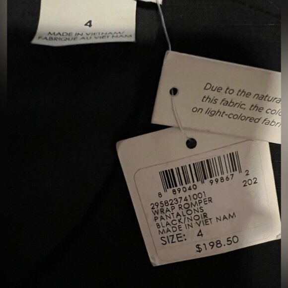 NWT - Club Monaco Wrap black Romper size 4 - Picture 6 of 6
